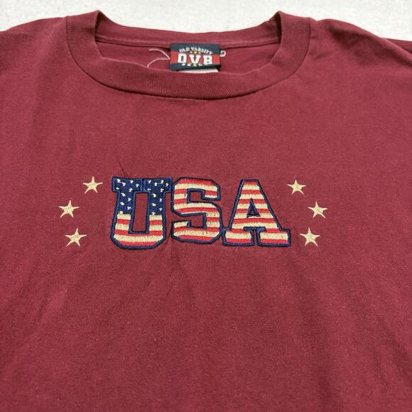 Vintage USA 3X Short Sleeve Tee T-Shirt RED American Flag OVB 4th of July Y2K - Picture 2 of 6